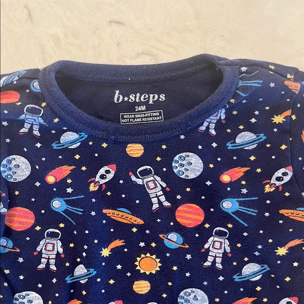 B STEPS Navy Space-Themed Pajama Set